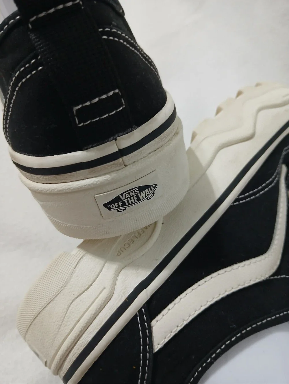 Classic Low-Top Skate Sneaker in Black and Cream